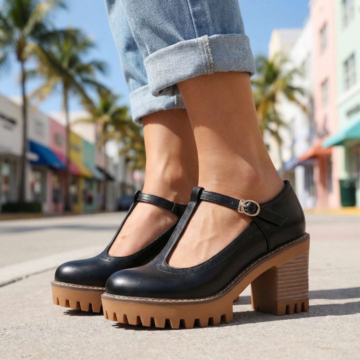 Jasmine | T-Strap Mary Jane Heels