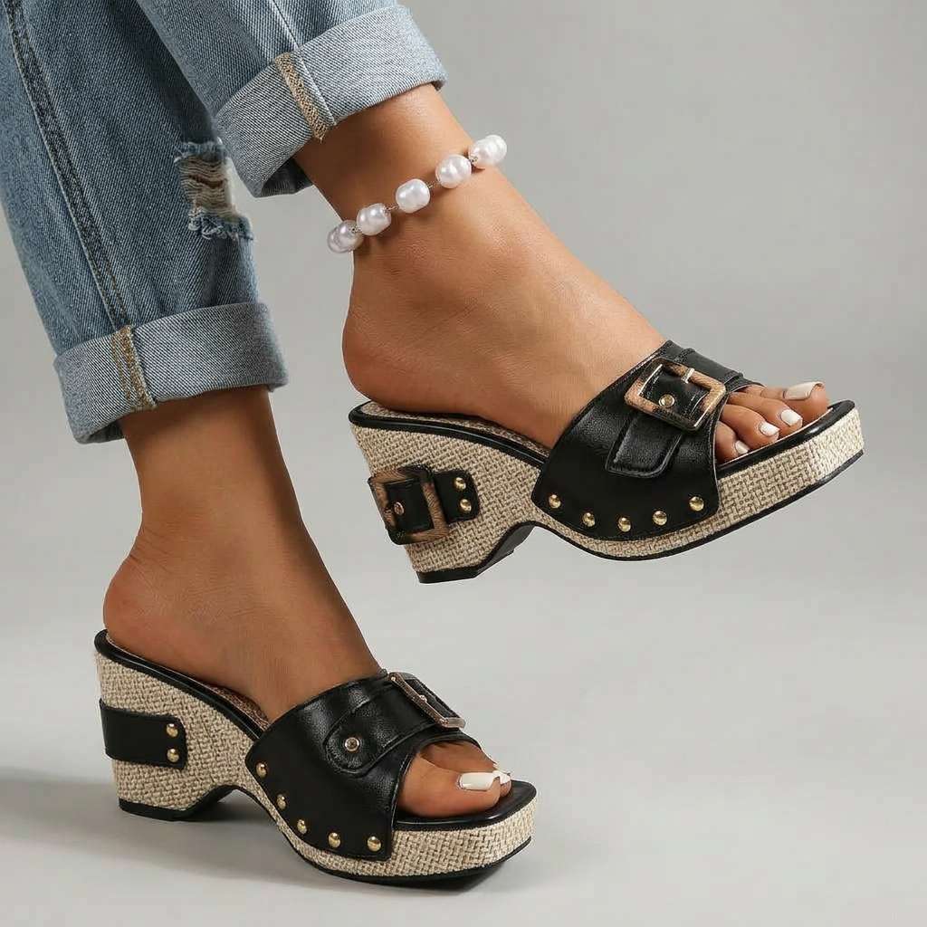 Evelina | Buckle Slides